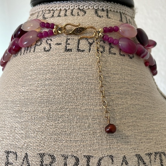 Barse Necklace, Genuine Multi-Stones with Bronze Chain. MSRP $120 - Picture 8 of 9